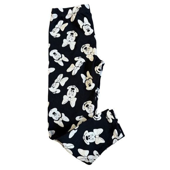 Disney Pants Leggings Black Minnie Mouse Print Graphic Character Girls Size 6 - Picture 3 of 4